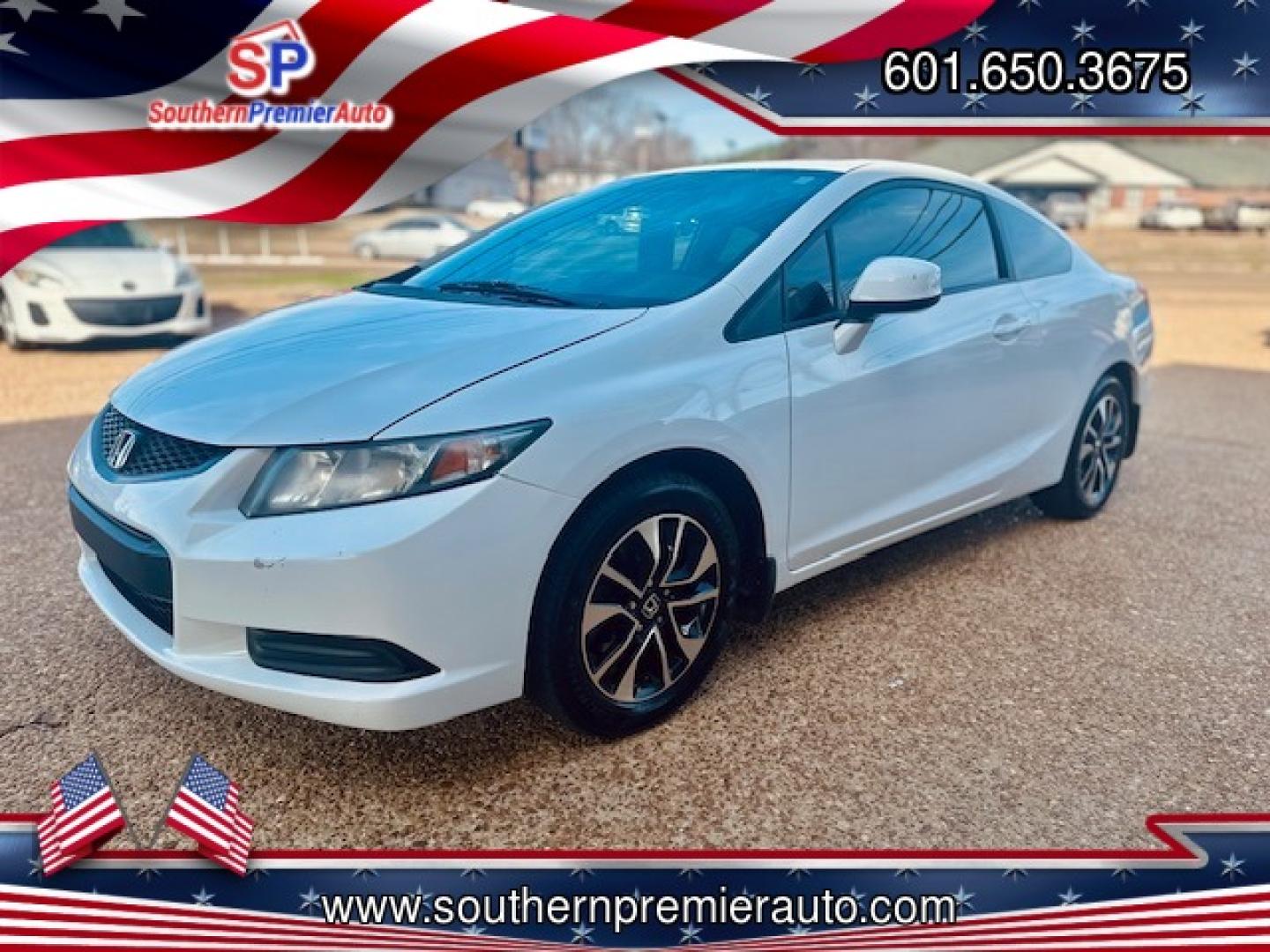 2013 WHITE HONDA CIVIC EX (2HGFG3B8XDH) , located at 922 W. Beacon St., Philadelphia, MS, 39350, (601) 650-3675, 32.770447, -89.127151 - Photo#2